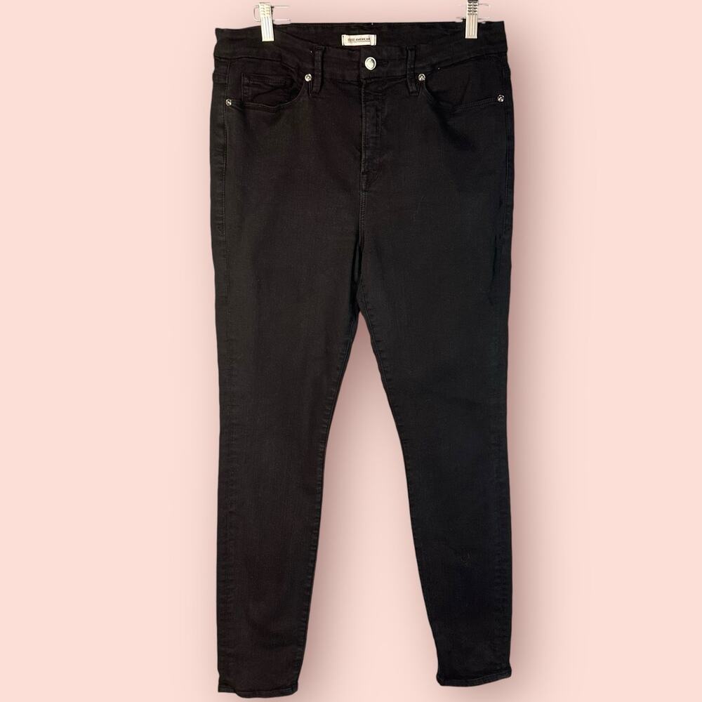GOOD AMERICAN GOOD LEGS SKINNY JEANS size 14 size 32 black high rise